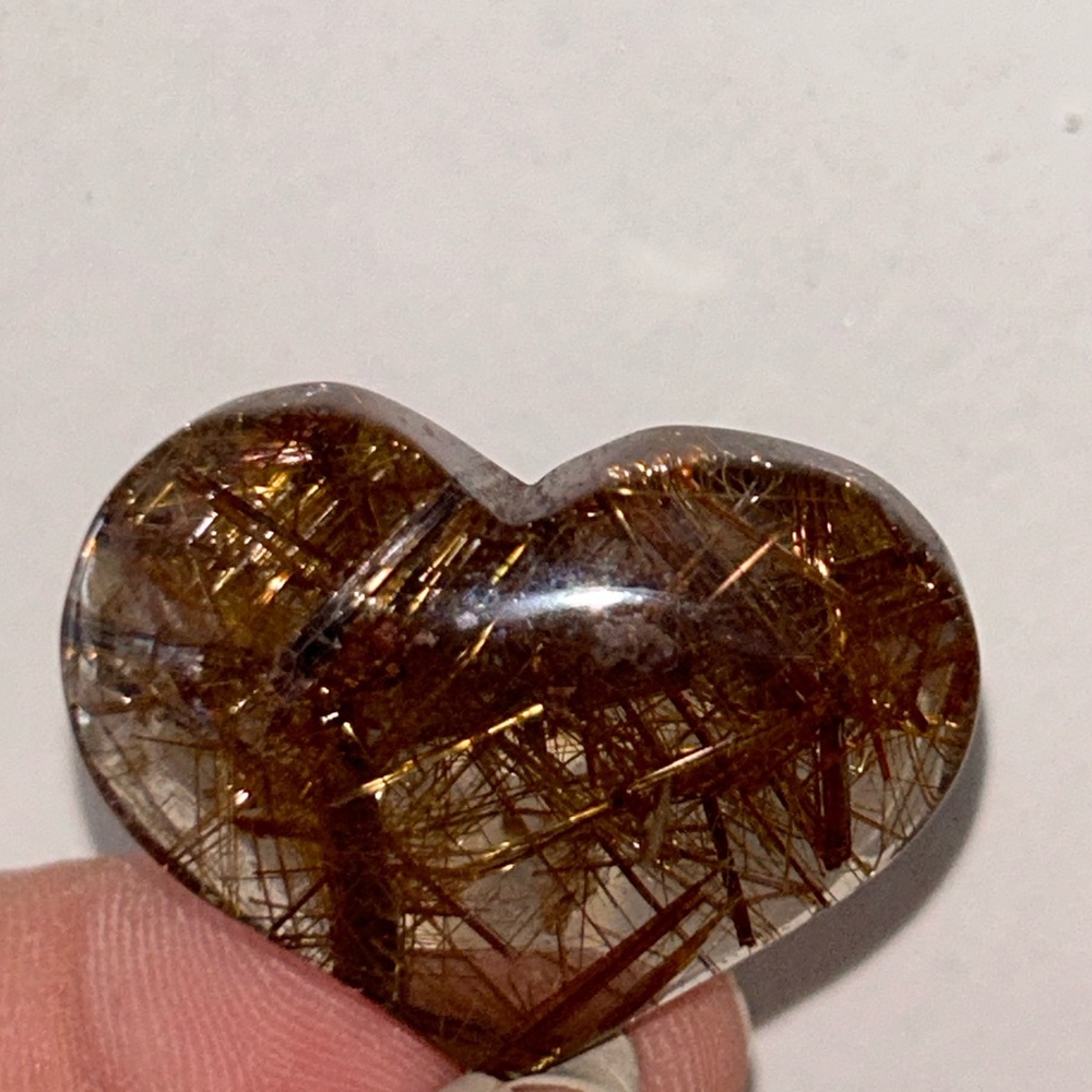 Heart Rutilated Copper Quartz Stone